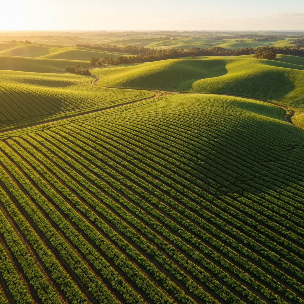 Australian agricultural farmland aerial view